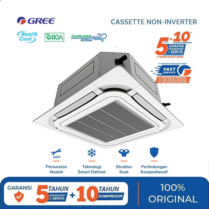 Gree AC Cassette Standard Non Inverter 6 PK ( 3 Phase ) - GU160T/A-K